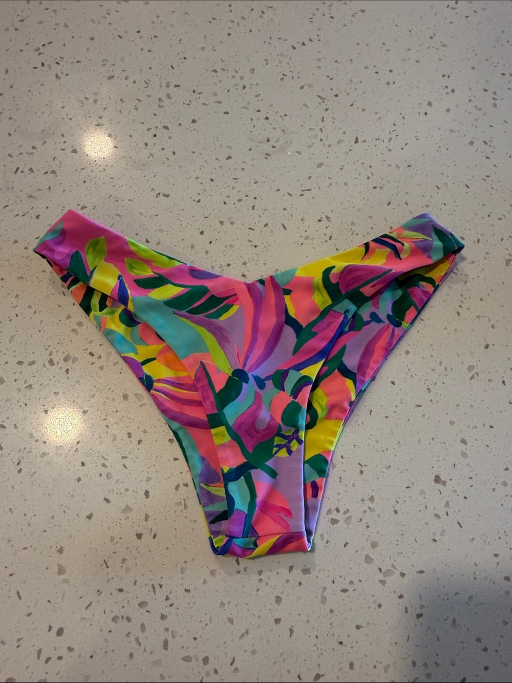 Kulani Kinis Girls' Tropical Bikini Bottoms in Pink & Yellow Multicolor